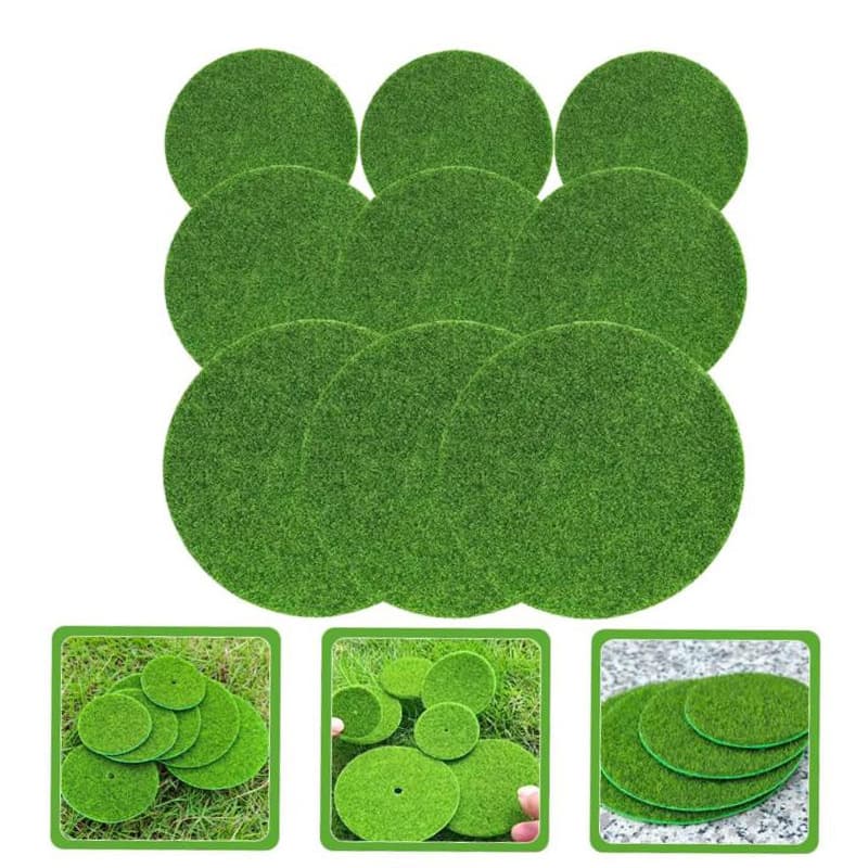 Cross-border new simulated circular moss turf for DIY succulent bonsai, decorative flocked moss, and chicken coop mats.
