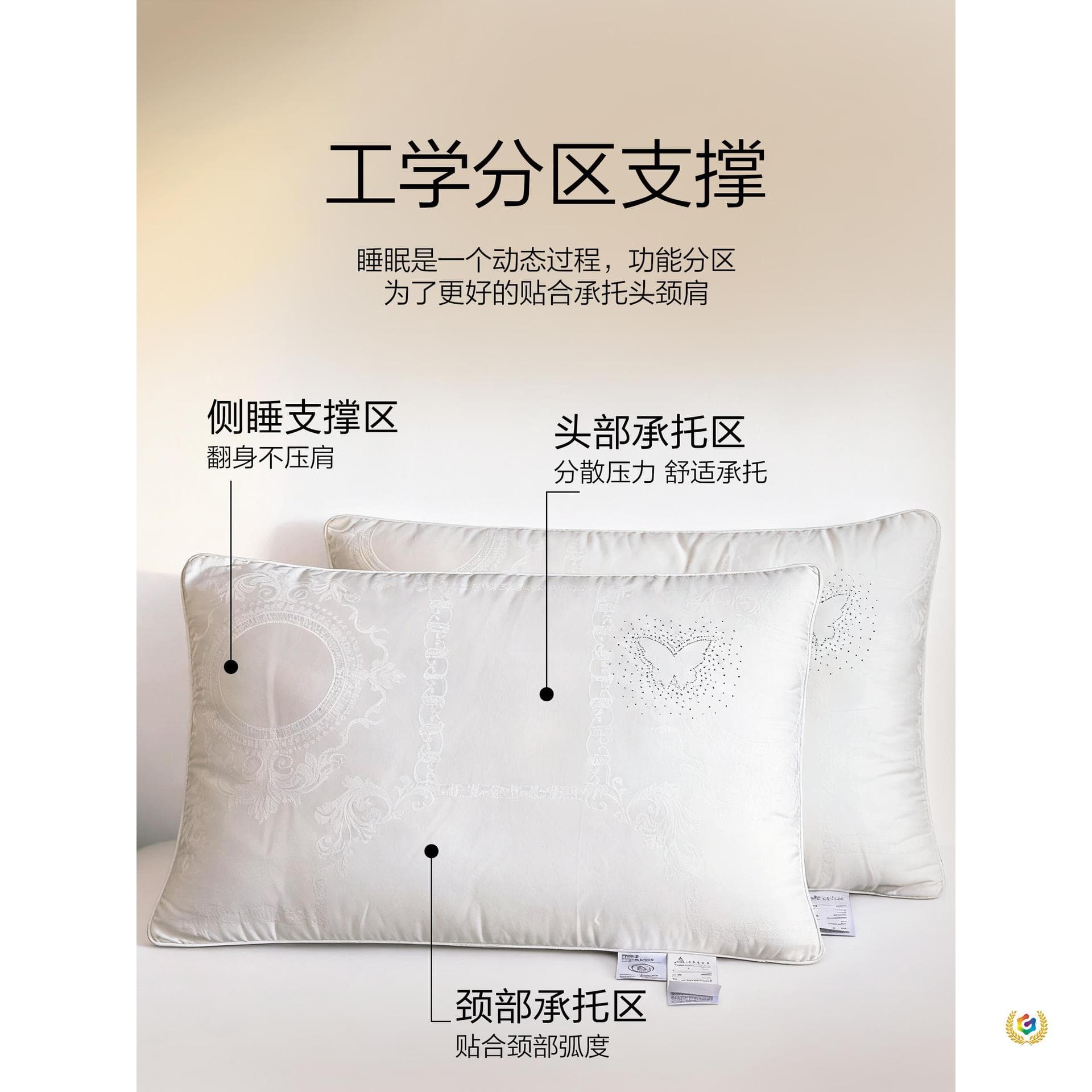 ✅ Five Hotel Silk Cervical Support Pillow Sleep Home Use Adult Aid Pillow Core Whole Pillow Non-Collapsing