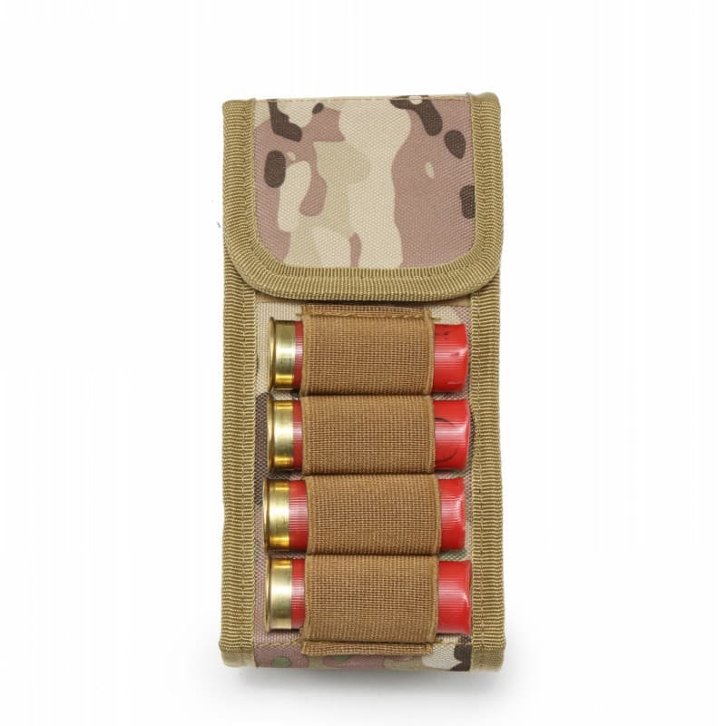 12G Bullet Pouch Tactical Outdoor Hunting CS 16-Round Shotgun Shell Holder MOLLE Accessory Bag Multi-Function Waist Pack