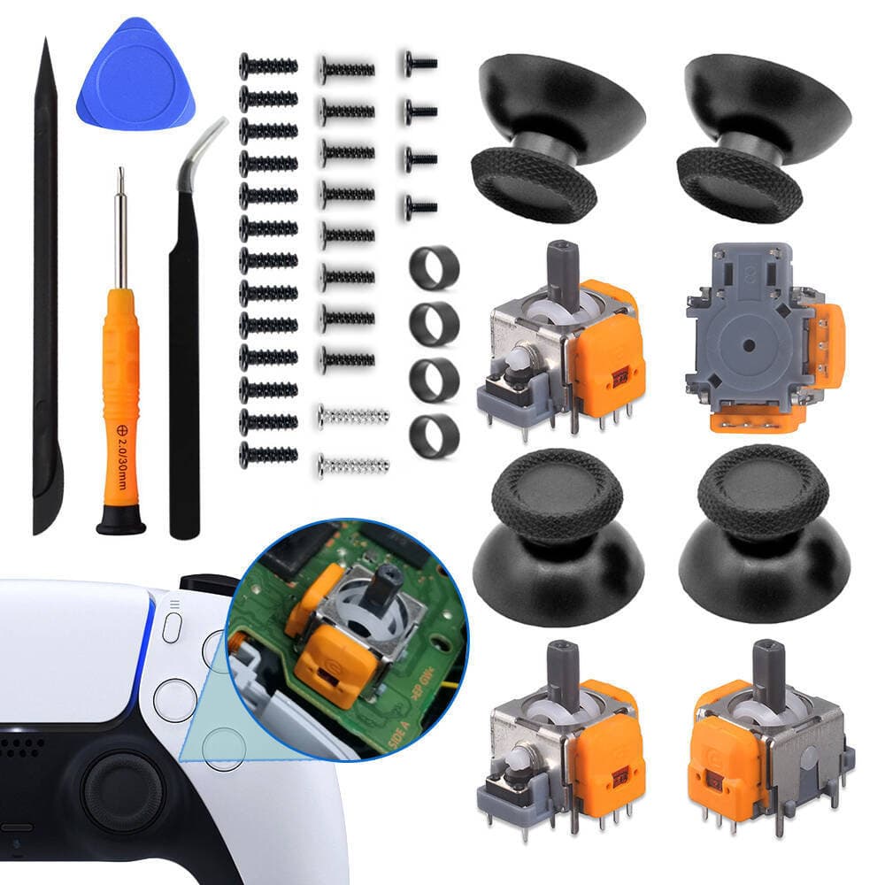 PS5 Hall Effect Joystick Repair Kit with Tools and Screws, PS5 Controller 3D Joystick Repair Accessories