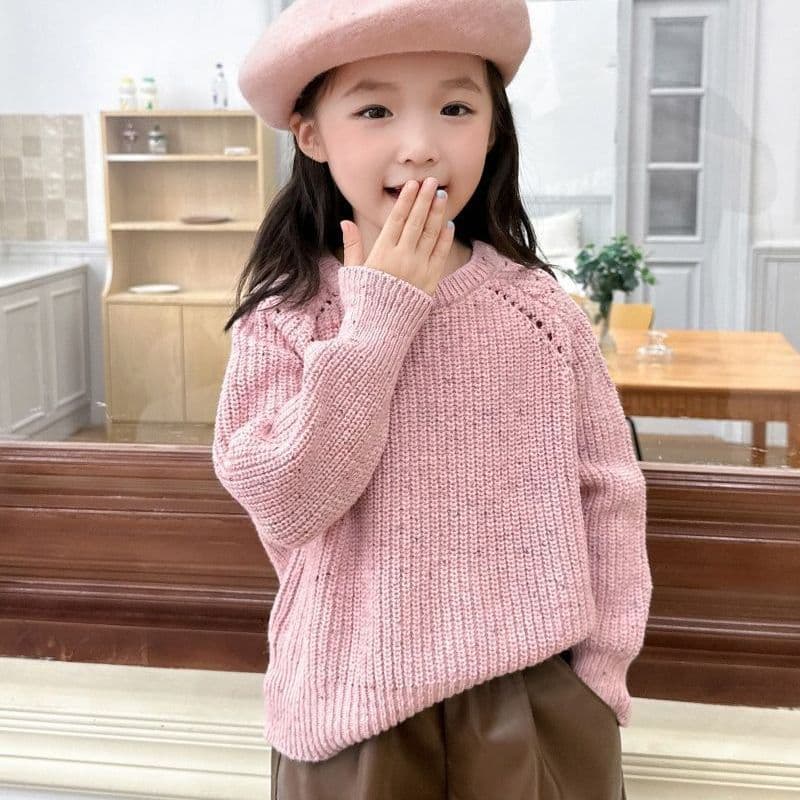 2024 Girls' Korean-style Autumn Sport Round Neck Casual Knitted Top, Baby Sweater for Toddlers