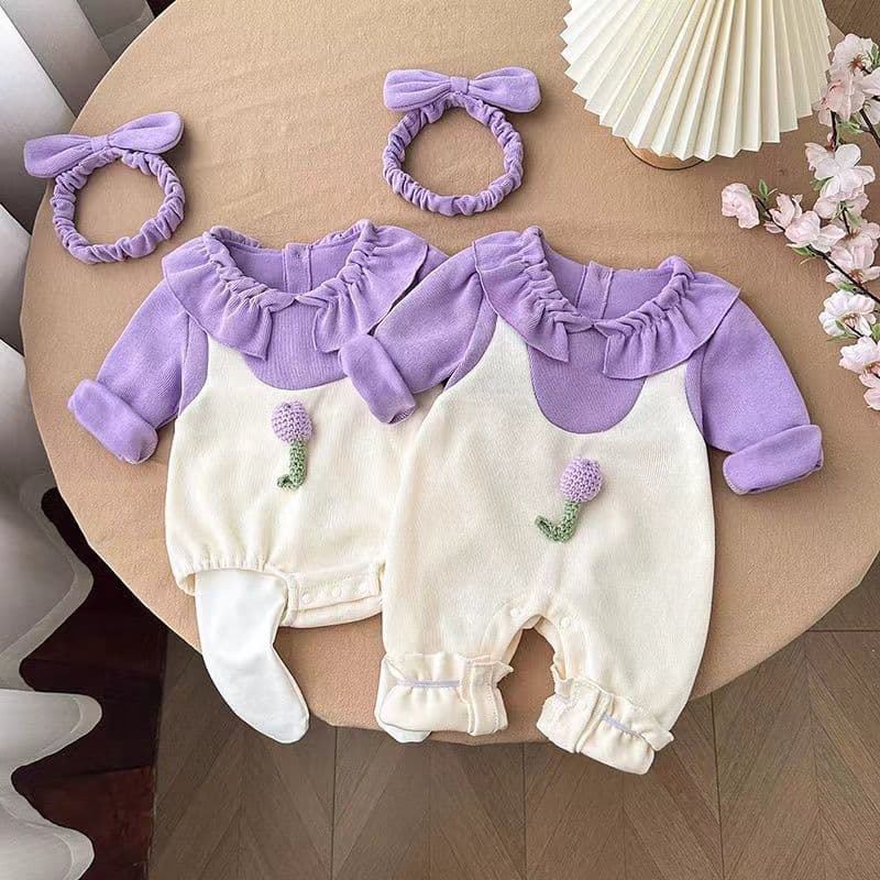 Baby Autumn One-piece Clothes Newborn Girl Internet Celebrity Super Cute Princess Cover Up Suit Spring and Autumn Outings