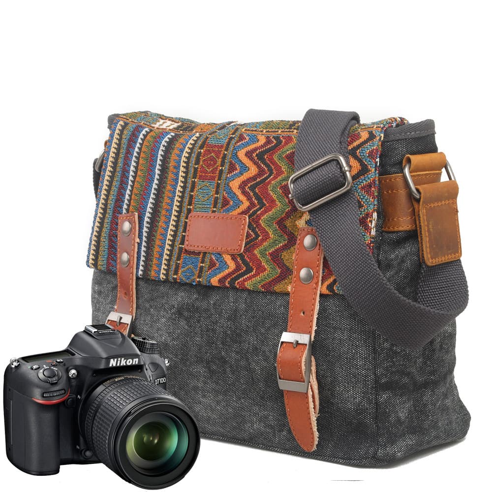 Durable Canvas Camera Bag Crossbody Drone Photography Bag Removable Inner Compartment Breathable Ultra-light Wear-resistant
