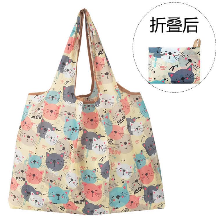 Export to Japan and Korea Cute Eco-friendly Shopping Bag, Foldable Portable Large Capacity Storage Supermarket Grocery Bag Wholesale