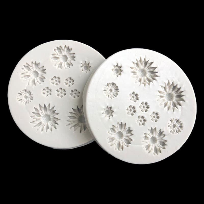Small Chrysanthemum Wrinkled Chrysanthemum Fondant Silicone Mold DIY Sunflower Chocolate Cake Decoration Clay Glue Jewelry Mold