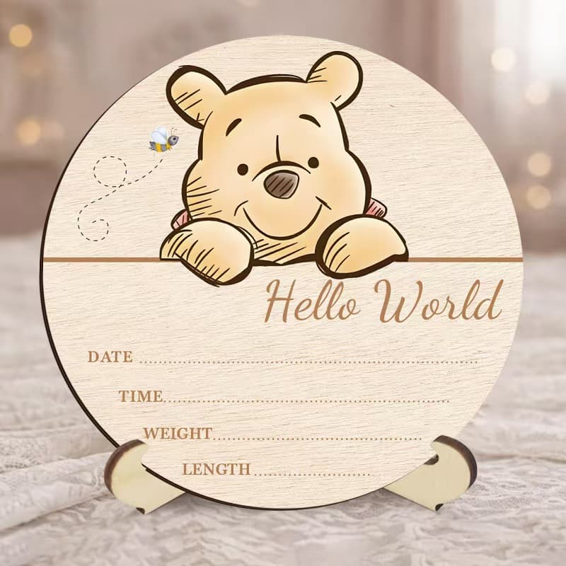 Cross-border Wooden Baby Keepsake Ornament Creative Newborn Gift Wooden Desktop Decoration Wooden Handicraft