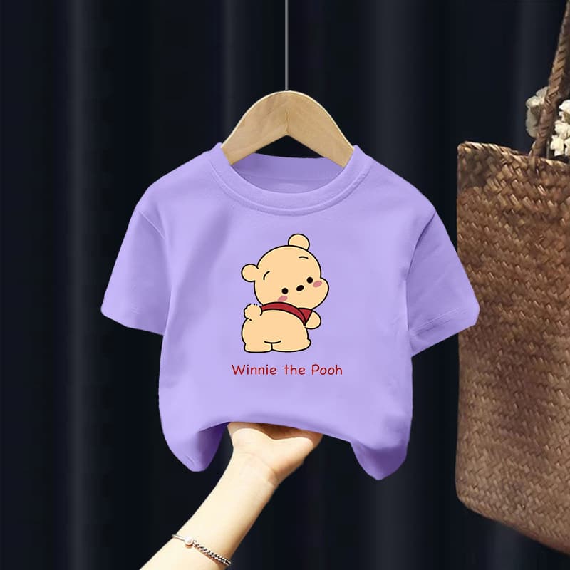 Cotton Boys Short Sleeve T-Shirt Summer Baby Toddler Yellow Bear Top Kids Short Sleeve Girls Fashion Summer Wear