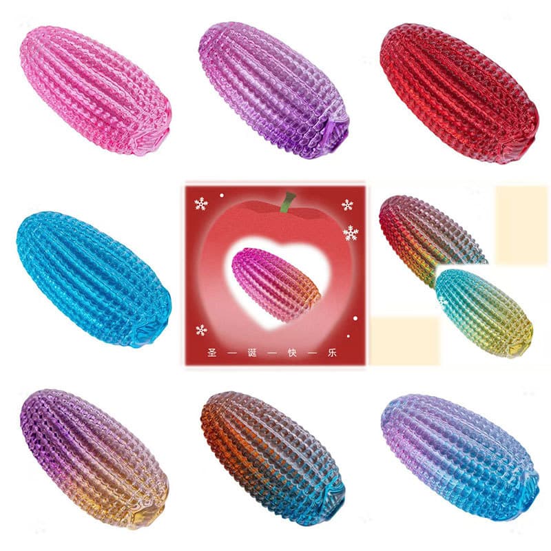 Glazed citrine corn ornaments, colorful corn ornaments, pure handmade small home decoration, various gradients of yellow and green
