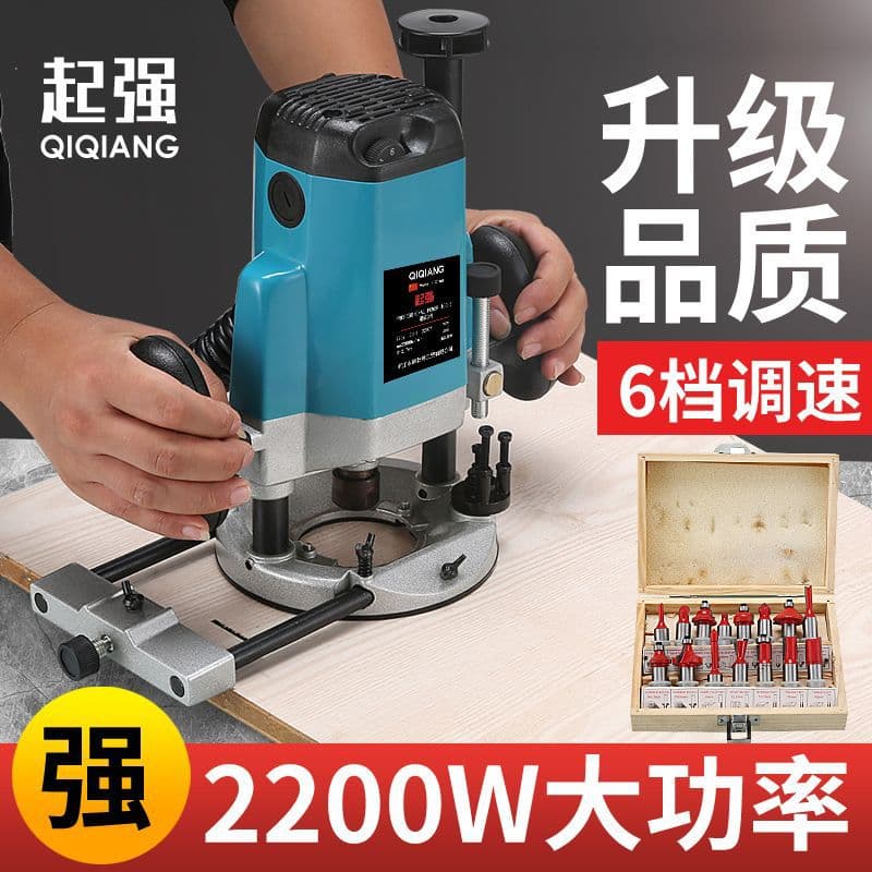 High Power Woodworking Router Slotting Machine Multifunctional Trimmer Large Router Keyhole and Tenon Tool Electric Wood Milling