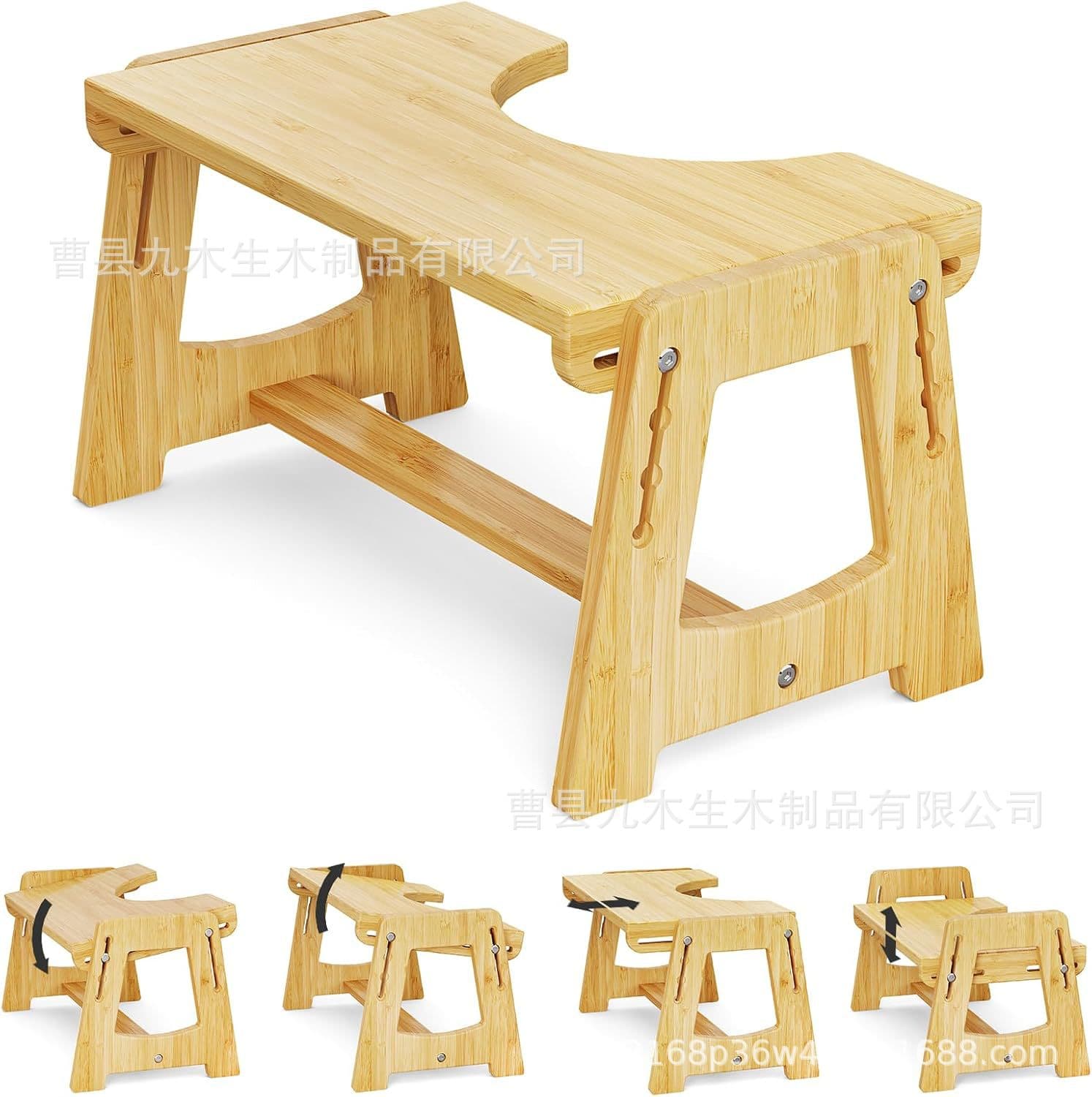 Home bathroom solid wood stool toilet stool toilet bathroom foot stool toilet stool foldable children's height stool
