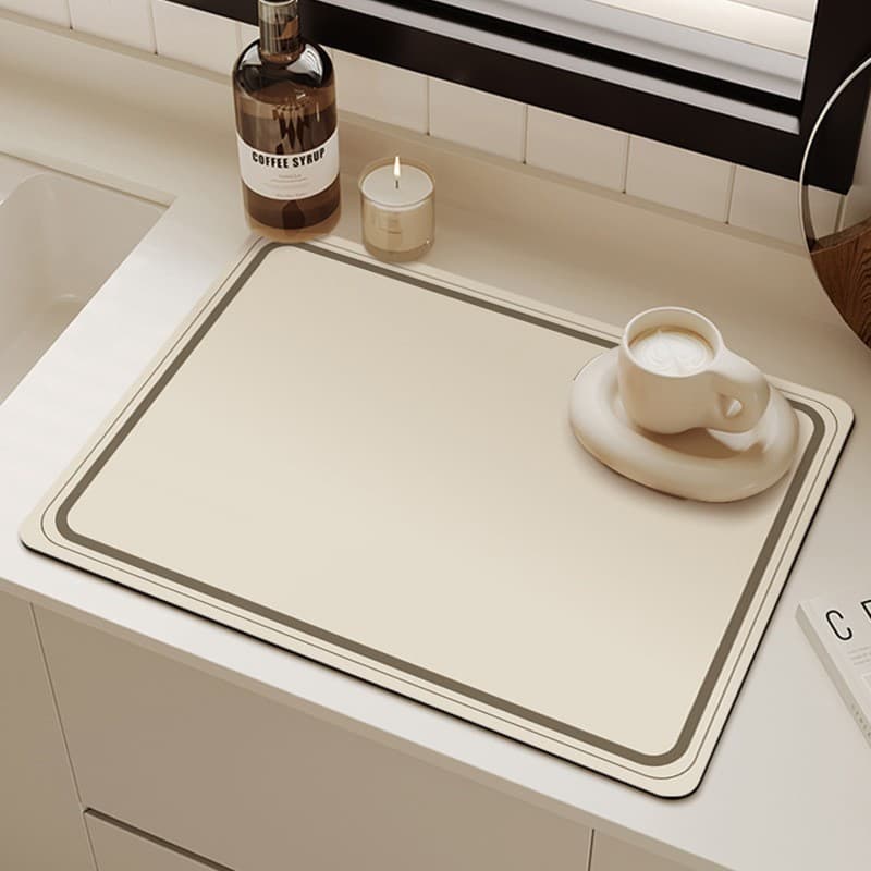 Water Absorbent Heat Resistant Kitchen Dining Mat Bar Counter Table Pad Bowl Dish Water Control Pad Japanese Style Polyester Fiber