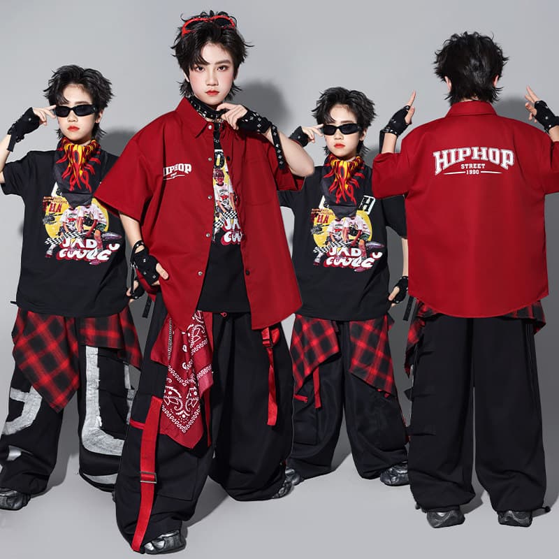 Children's hip-hop street dance performance clothing hiphop boys' suits children's drum set clothing trendy girls' catwalk performance