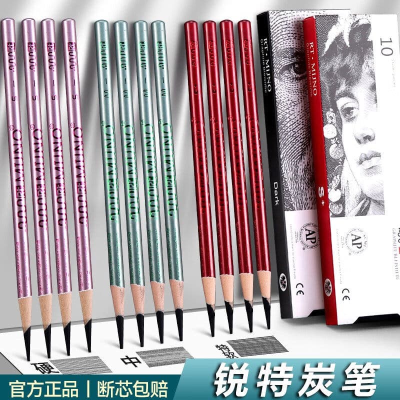 Sharp charcoal pen, extra soft charcoal pen sketch for art students, beginner sketch, soft medium hard brush, professional sketch