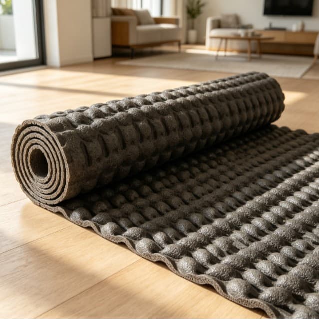 Full Coverage Carpet Rubber Underlay Mat, Moisture-Proof, Sound-Insulating, Anti-Slip Gym Rubber Mat