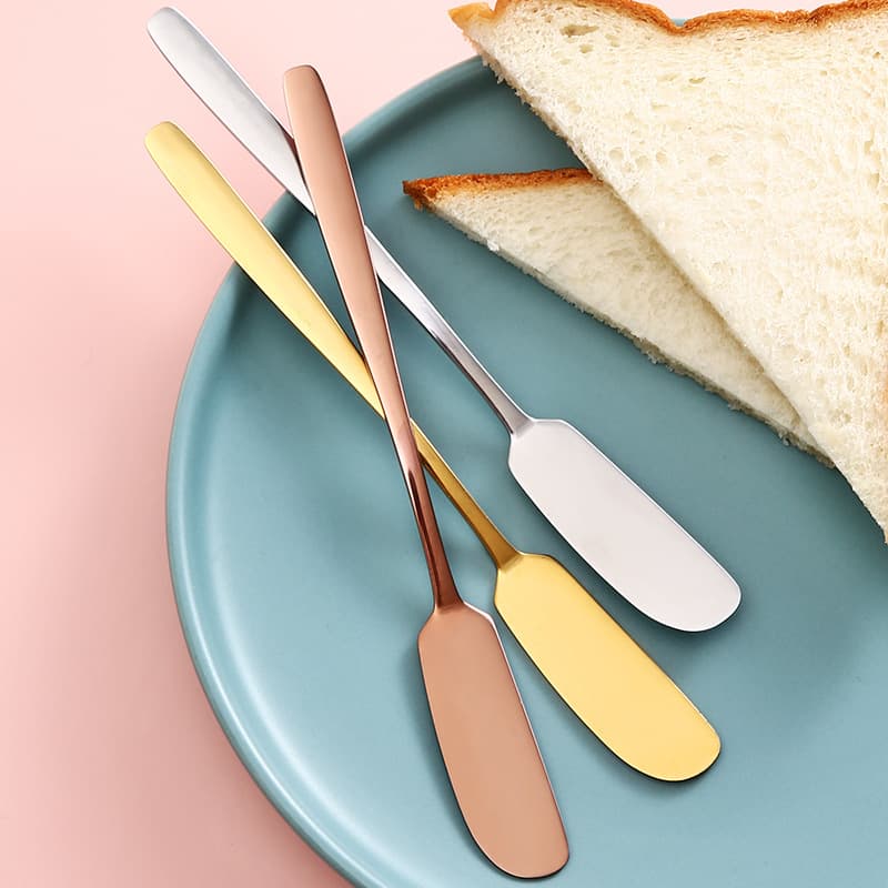 Pure 304 stainless steel butter knife, Japanese butter knife, cheese and dessert spread knife, jam thickened Western-style knife