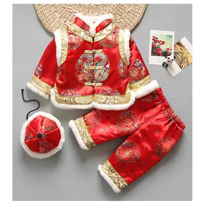 2019 Winter Tang Suit Baby Set, Children's Brocade New Year Outfit, Chinese Style, Cute Ethnic Style