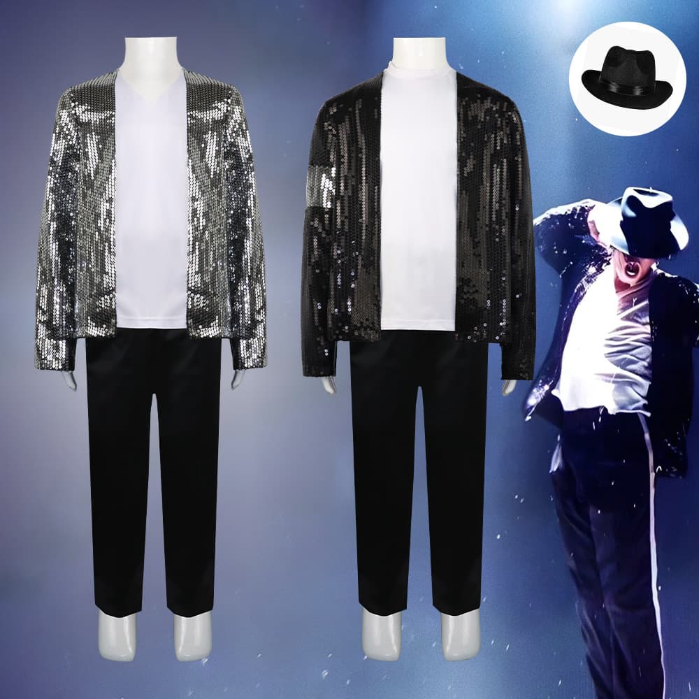 Michael Jackson stage costume, sequined stage outfit for children and adults, men and women, MJ performance costume set