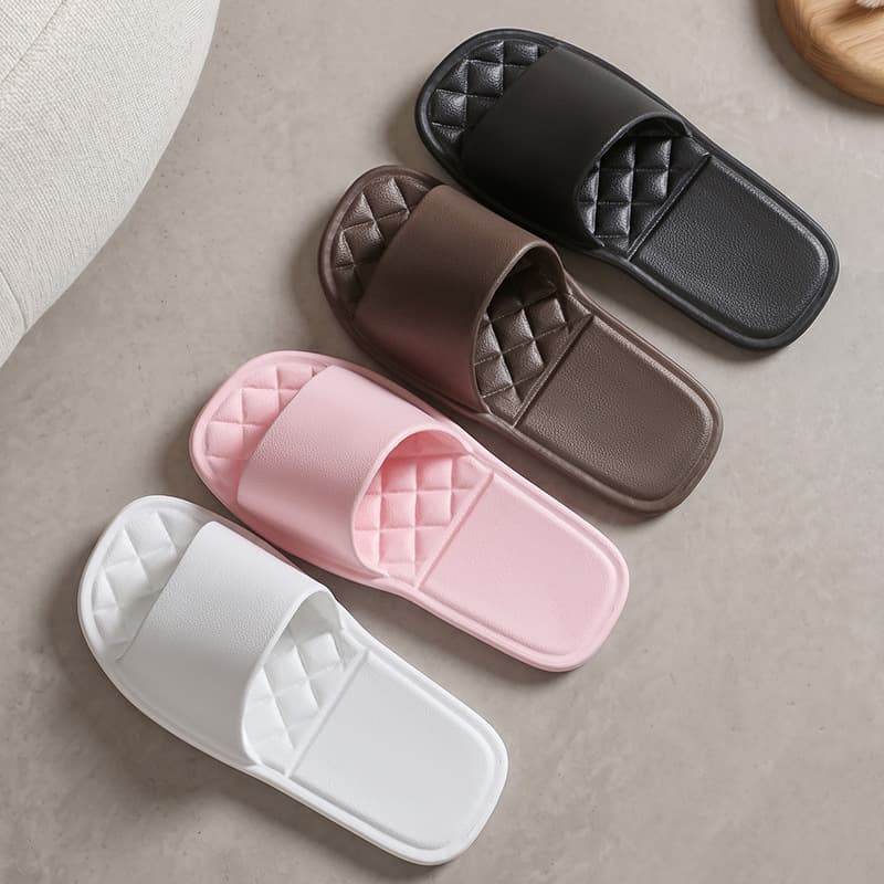 Foldable Portable Slippers for Hotel Guests, Disposable Diamond Pattern Summer Lightweight Sandals, Home Bathroom Flip-Flops