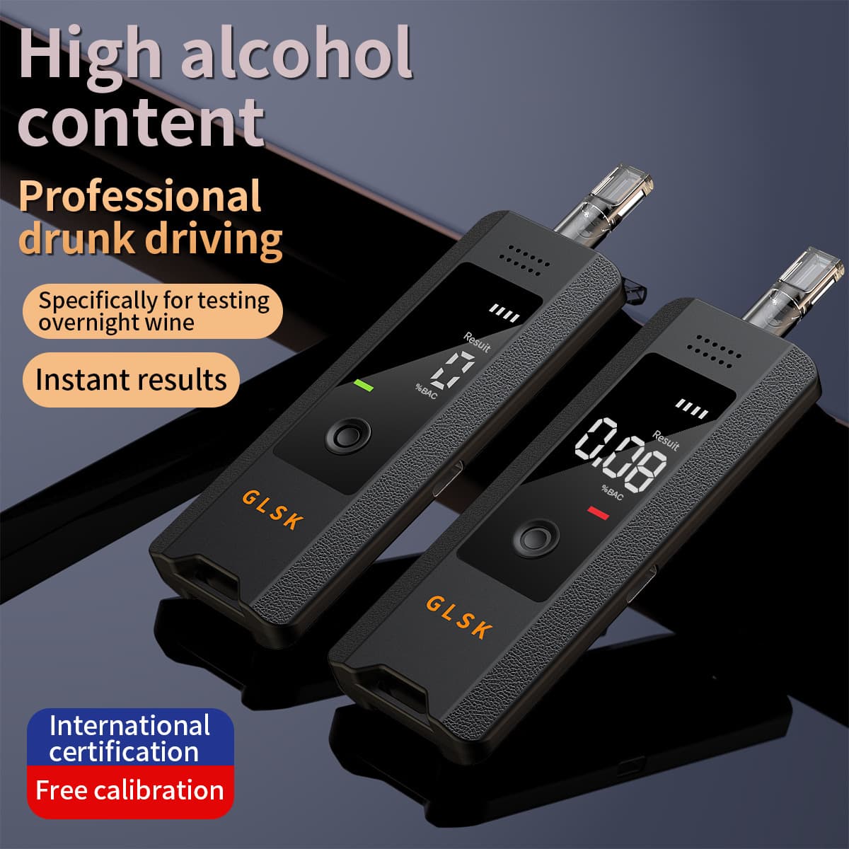Cross-Border Bestseller Drunk Driving Tester, Portable Exquisite Professional High-Precision Blow-Type, Manufacturer Wholesale