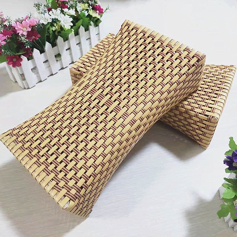 Rattan-Style Cooling Pillow, Summer Cool Pillow, PE Rattan Woven Hollow Pillow, Handwoven Hollow Pillow for Export