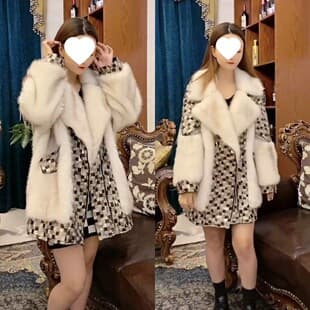 European Fur and Leather Integrated Winter Coat, Fashionable Ins Fox Fur Jacket, Trendy Check Toca Fur Coat