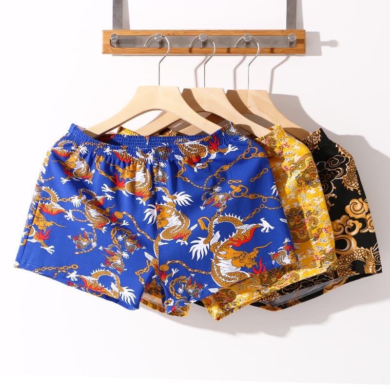 Loose-fitting, breathable, pure cotton men's plus-size underwear, casual sleep shorts, simple boxer briefs.