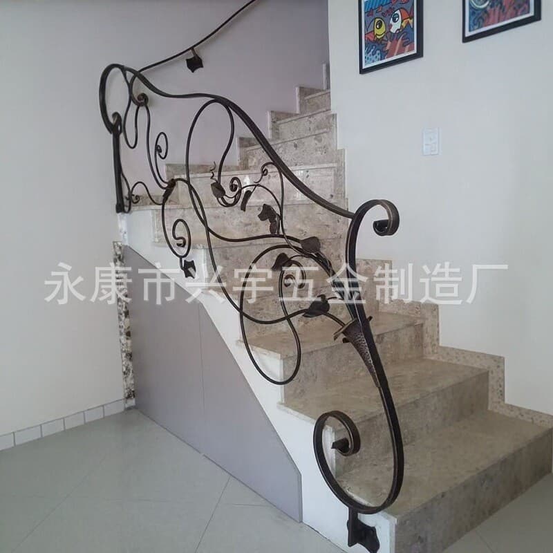European Style Forged Iron Railings - Garden Landscape Protective Railings, Handcrafted Scroll and Floral Designs