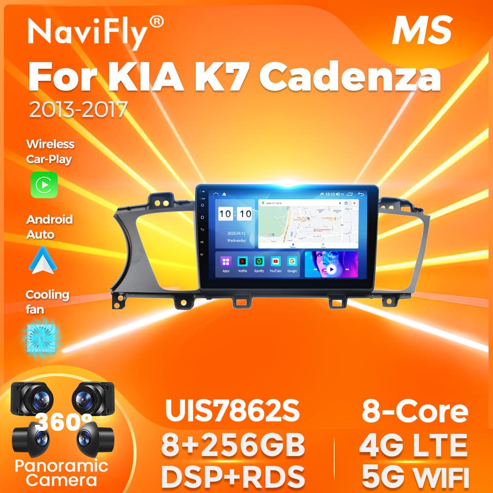 Compatible with KIA K7 Cadenza 13-17 Android System Bluetooth Rear View Carplay Navigation Screen