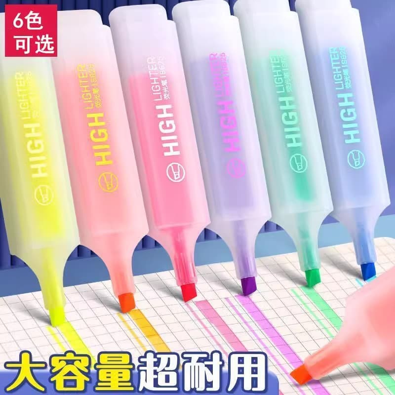 Note Highlighter Candy Color Marker Pen Student Pastel Highlighter Colorful Broad Stroke Korean Style Cute Highlighter