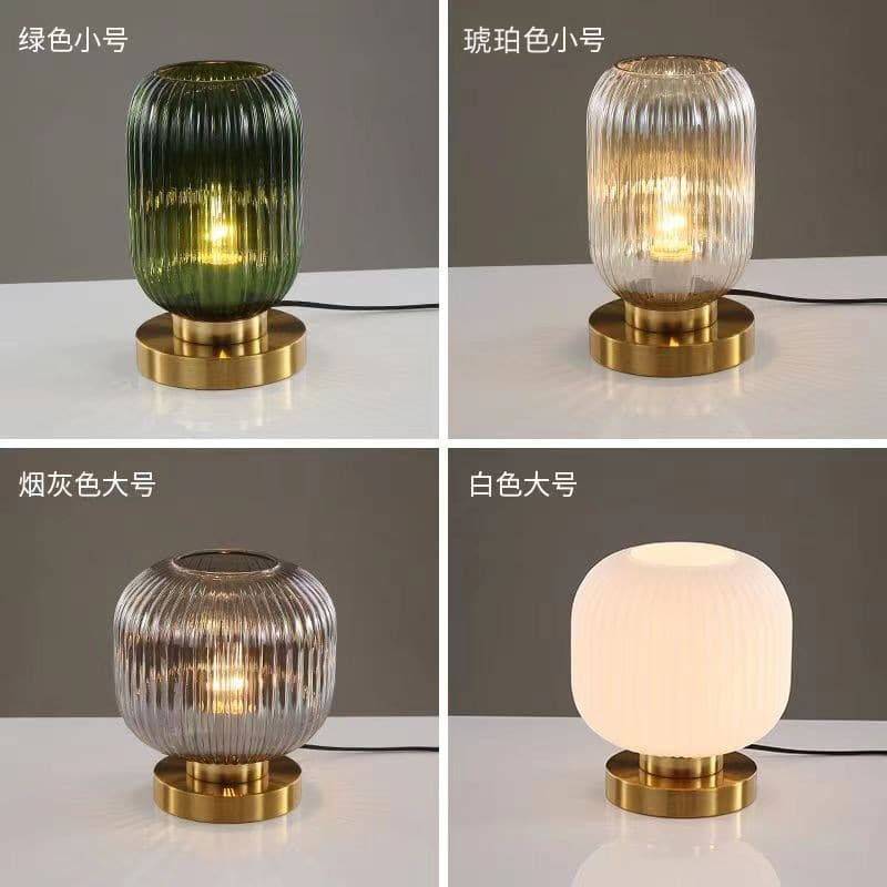 Modern Minimalist Atmosphere Glass Small Table Lamp Nordic Light Luxury Bedside Lamp Retro Decorative Personalized Creative Bedroom Table Lamp