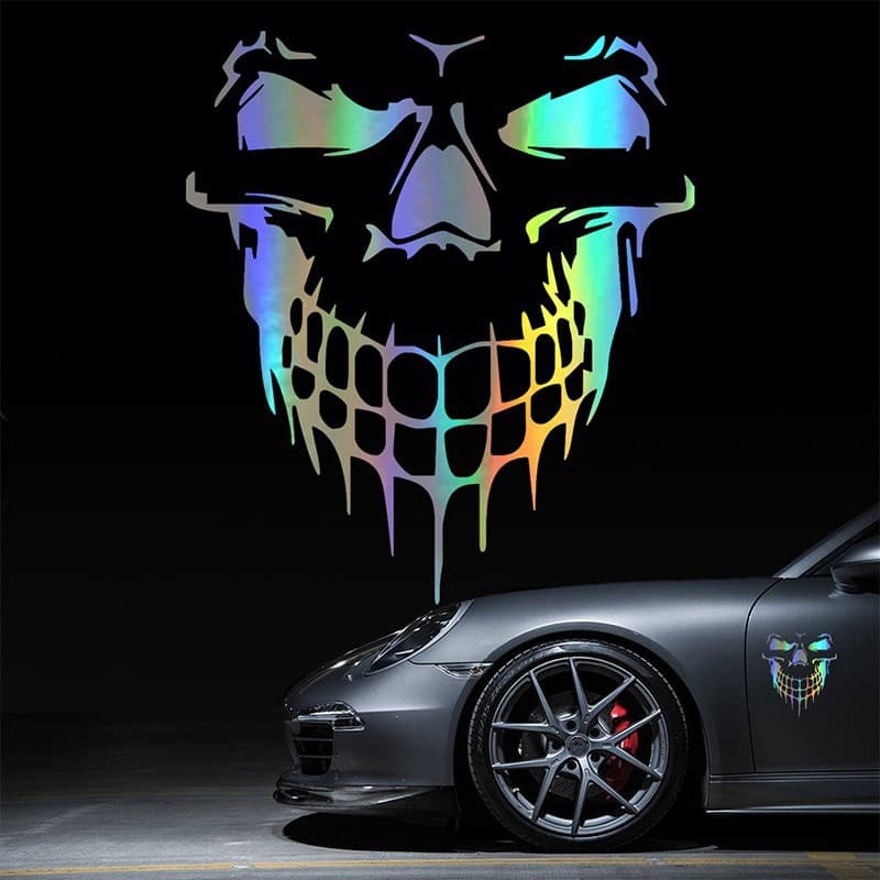 Foreign trade popular skull car stickers reflective car stickers body decoration head cover hood decoration stickers