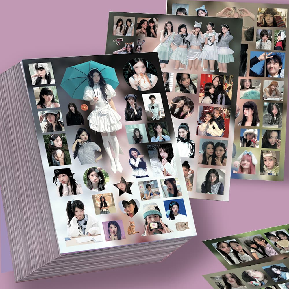 8 Sheets Illit Cut Film Stickers Korean Girl Group Idol Lee Wonhee Kyung Moonghwa DIY Scrapbook Material Waterproof Stickers