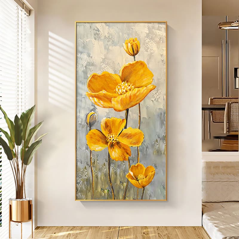 Hand-painted Oil Painting Entryway Corridor End Decorative Art, Modern Simple Elegant American Style High-end Vertical Hanging Picture from Dafen Village