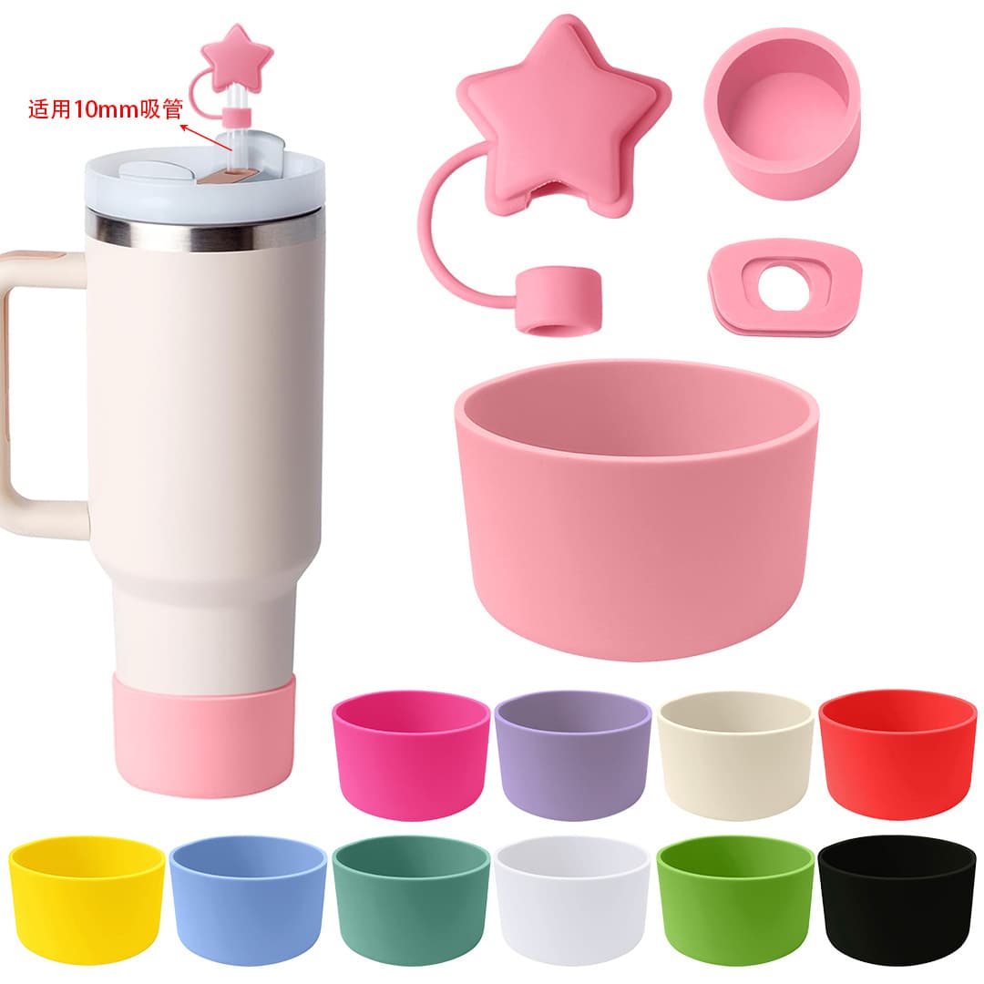 Stanley Cup Spill-Proof Stopper 4-Piece Set SHEIN Hot Seller 10mm Straw Cap Five-Pointed Star Silicone Straw Cover Spill-Proof Plug