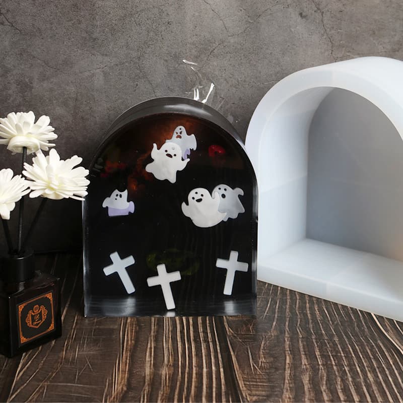 New DIY large arched ornaments epoxy mold frosted edge table lamp silicone mold exclusively for cross-border supply