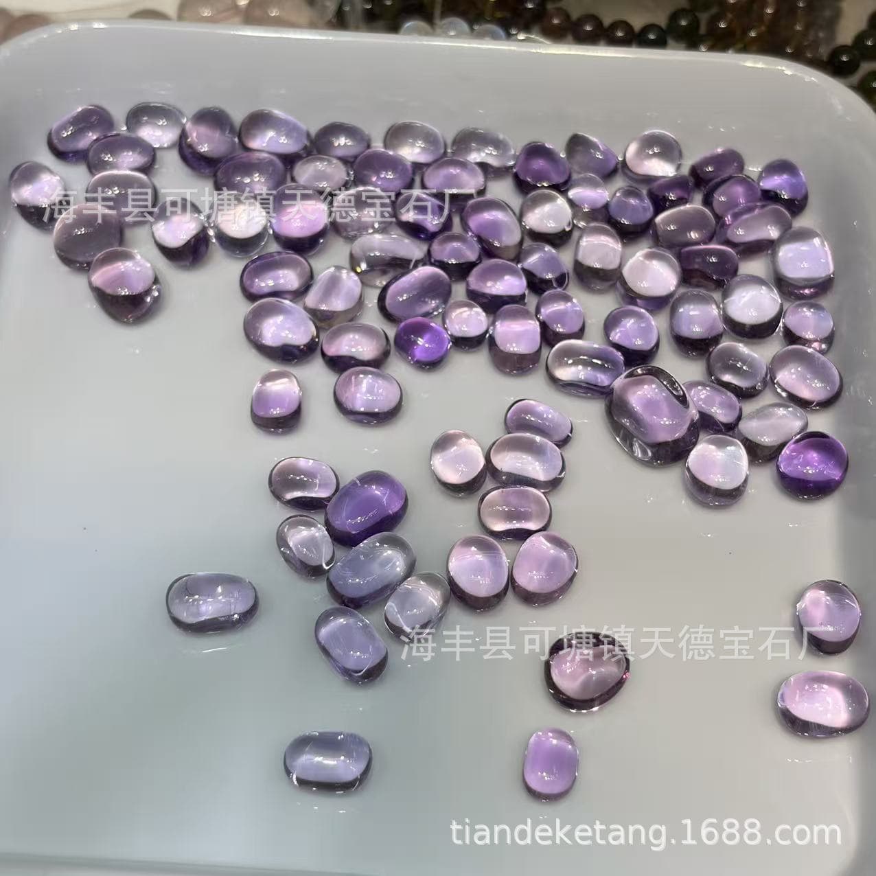 Natural Brazilian amethyst jelly bean crystals are transparent and clean, dreamy purple non-porous loose beads, small jelly beans DIY accessories
