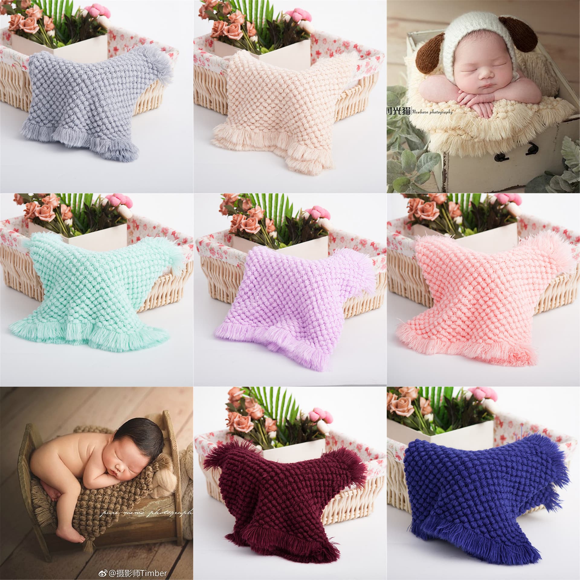 Cross-border supply newborn 100-day photography props blanket baby photo auxiliary blanket baby photo clothing props
