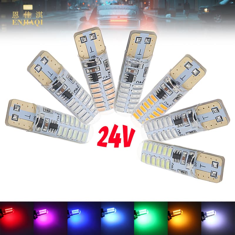 DC24V Truck LED Marker Light License Plate Light T10 3014 24SMD Constant On + Strobe Dual Mode