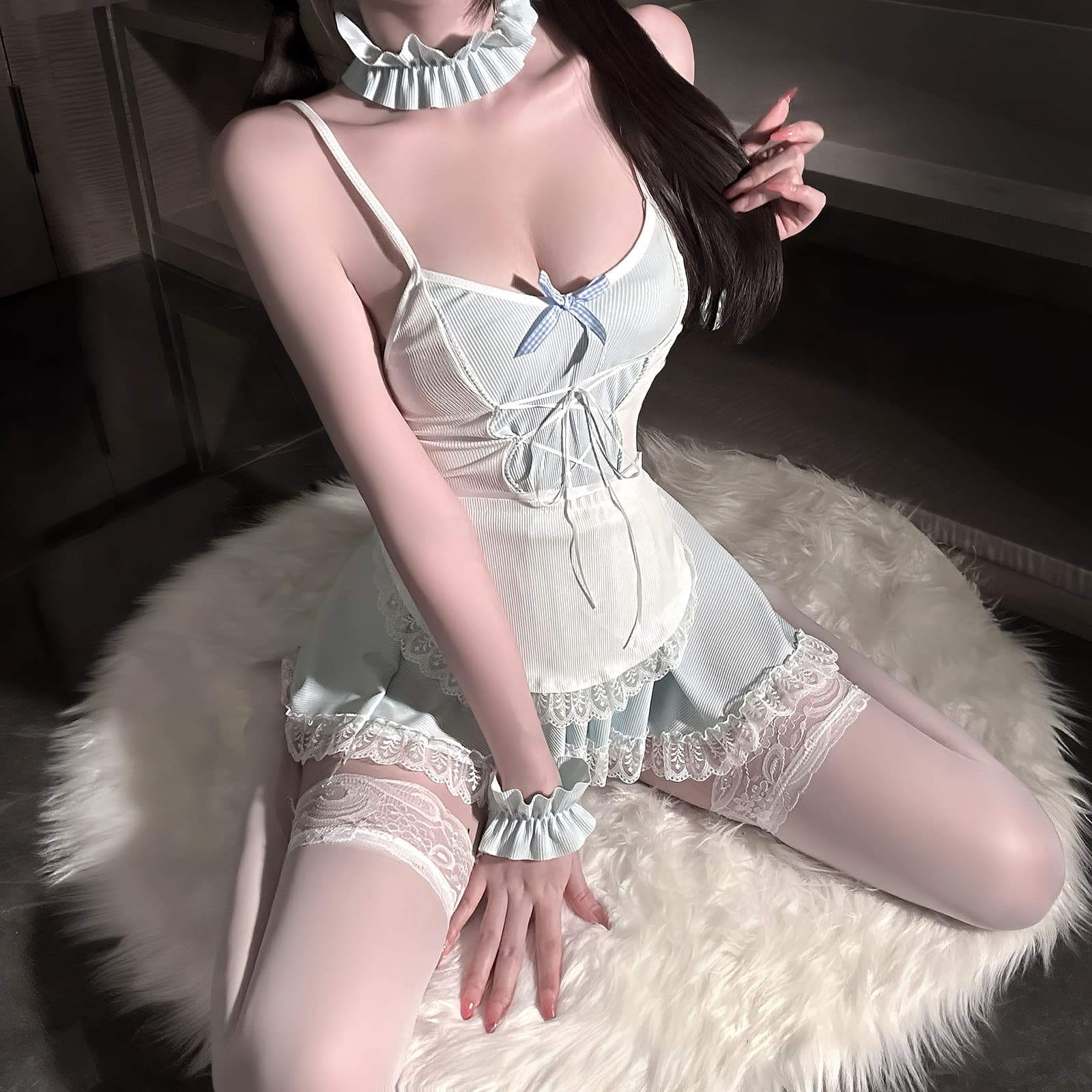 Jinxiao sexy lingerie, sexy and cute maid, small breasts, see-through, hot flirting, bed uniform, temptation, qqny, abstinence