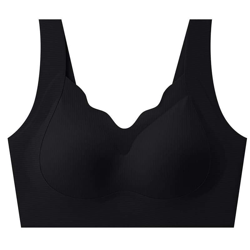 Seamless Warm Skin Anti-Gravity Bra for Women, Wire-Free Fixed Cup, V-Neck Lifting Push-Up, Comfortable Breathable Backless Design