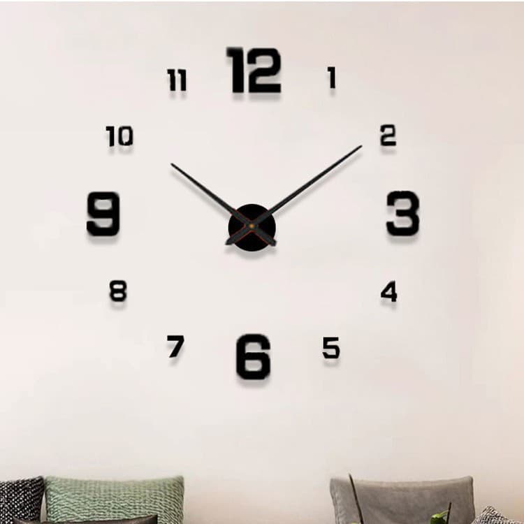 Cross-border Minimalist European Style Silent Clock for Living Room Bedroom, Acrylic Digital Clock DIY Wall Sticker Clock Wholesale, Luminous