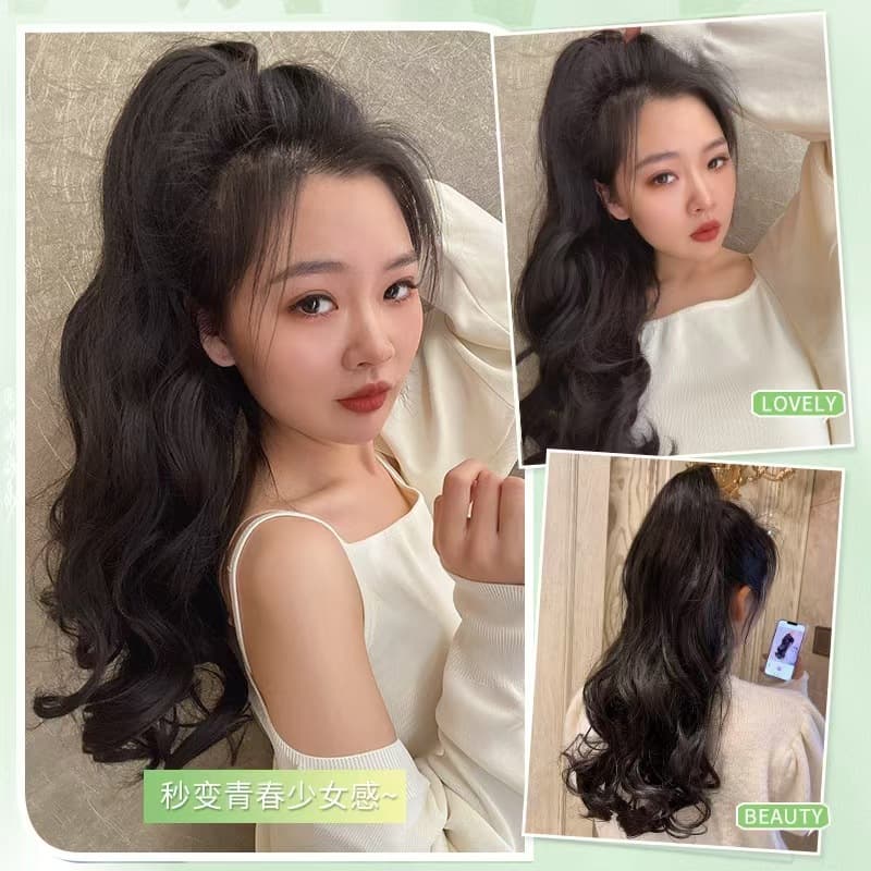 Wholesale Invisible ClawClip Pony Fluffy BigWave Curly Hair
