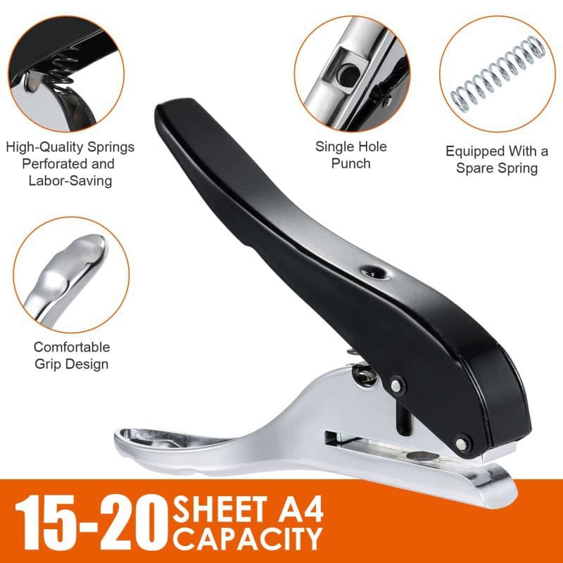 V-notch Cardboard Hole Punch for Binding, Edge Strip Punch, Handheld Single Hole Puncher for Round Holes on Paper