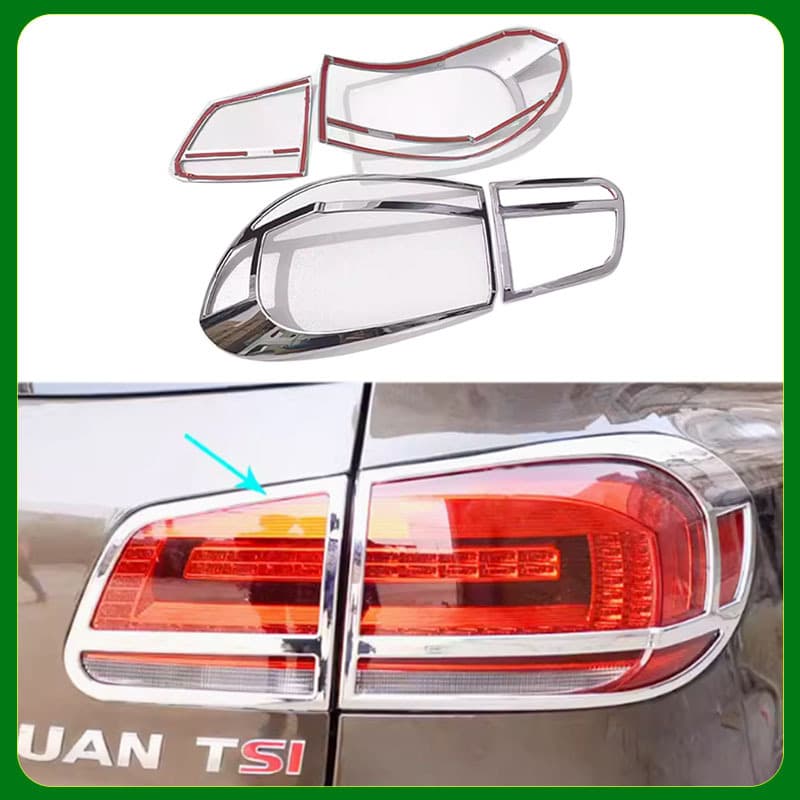 Decorative Bright Strip Plated Frame for Volkswagen Tiguan Tail Lights 13-16 Models ABS Material Standard Size
