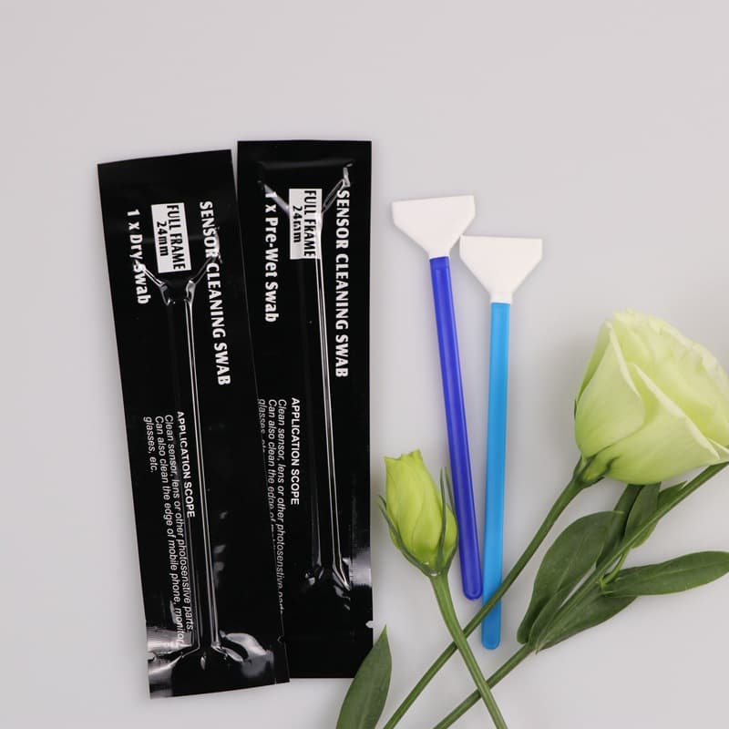 CCD camera sensor cleaning swabs and mobile screen cleaning rods in individual dust-free packaging