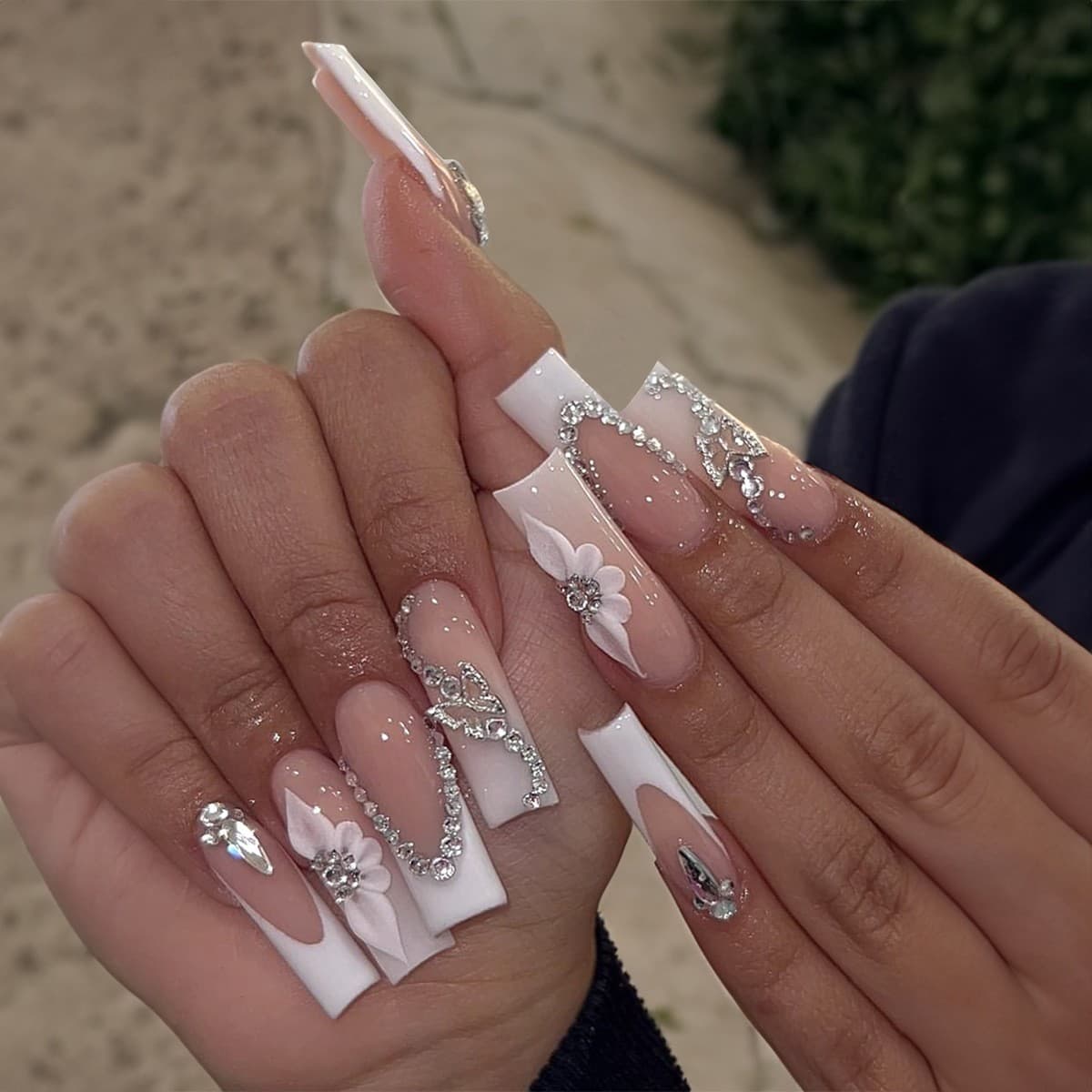Best-selling European & American Rhinestone Heavy-Duty Press-On Nails, Butterfly & Flower Press-On Nails, Water Pipe Nail Series Collection Wholesale