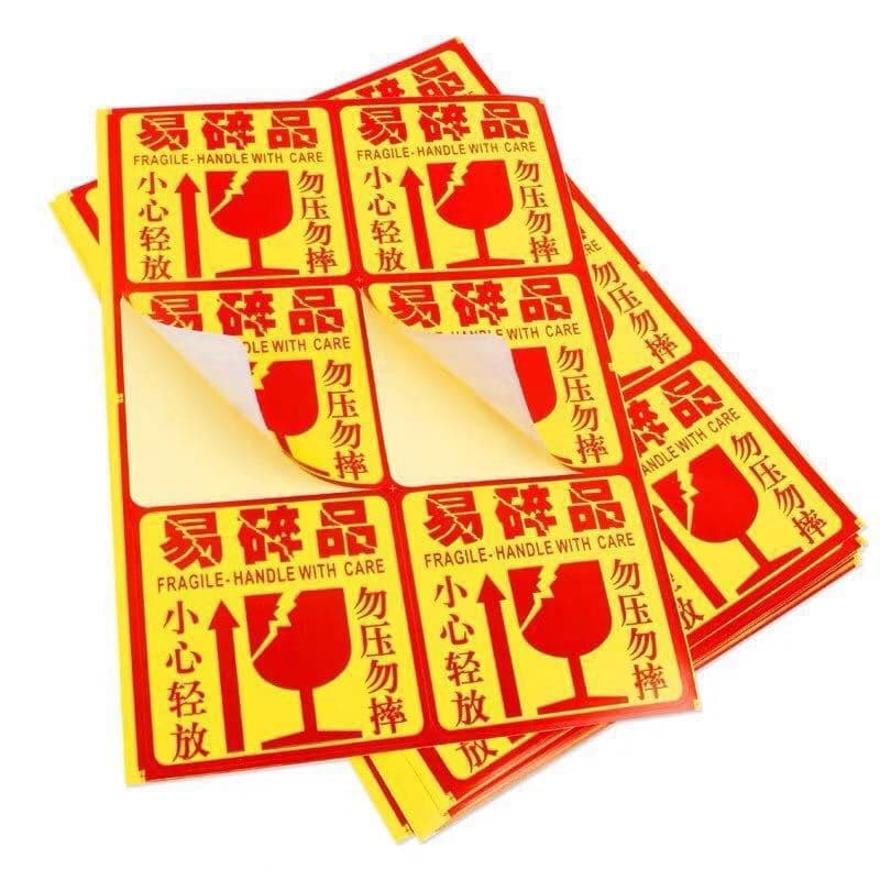 Fragile Item Labels, Large Fragile Stickers, Warning Labels for Express Delivery, Handle with Care, Do Not Press, Custom Adhesive Stickers
