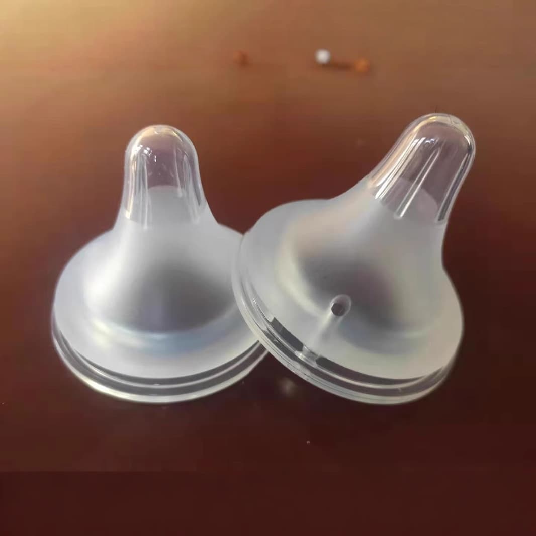 Factory direct wholesale wide mouth matte double-layer nipple, liquid silicone, fits various wide mouth bottles