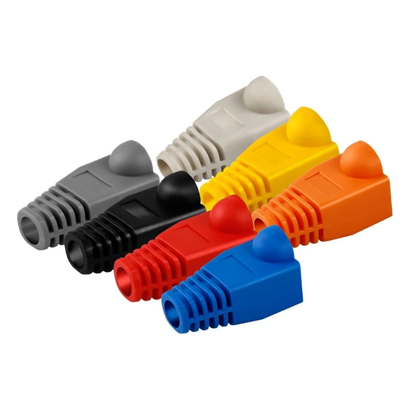 Custom Cat5e Cat6 RJ45 Connector Boot Cover 0.6-0.65mm 8P8C Network Plug Colored Protective Sleeve