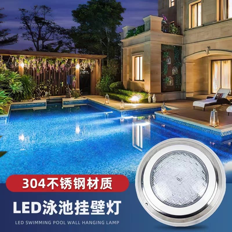 Cross-border LED pool wall-mounted light hanging underwater spa multicolor pool fountain spotlight multicolor remote control landscape